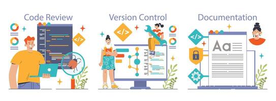 Open source set. Software with code available for use, modification vector
