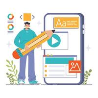 UX and UI design. App or website interface development. User interface vector