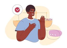 Authenticity. Emotional transparency and sincerity in communication vector