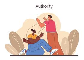 Delegation. Task assignment and control. Leader or manager transferring vector
