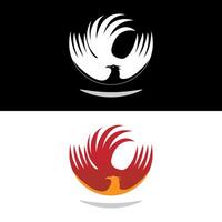 Phoenix logo design in red and orange, ideal for innovative resilient technology healthcare brand vector