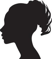 Female Head Silhouette Illustration White Background vector
