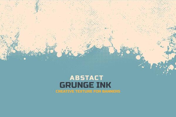Abstract grunge brush stroke background with halftone texture