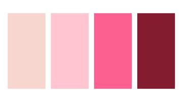 Pink and red color palette. Set of bright color palette combination in rgb hex. Color palette for ui ux design. Abstract illustration for your graphic design, banner, poster or landing page vector