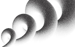 3d spiral stipple dots minimalist illustration background, noise swoosh and grainy silhouette texture vector
