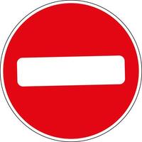 Road sign prohibited entry. A section of road on which vehicles are prohibited from entering. Preventing movement in prohibited directions. Warning road sign. vector