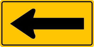 Driving direction sign. The arrow indicates the direction of movement. Permitted directions of movement at intersections, junctions and other sections of the road. Warning yellow road sign. vector