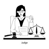 Download flat illustration of judge vector
