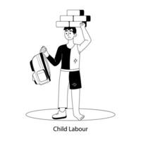 A scalable flat illustration of child labour vector