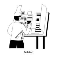 Get this flat illustration of architect vector