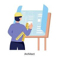 Get this flat illustration of architect vector