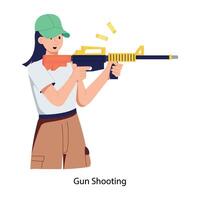 Easy to edit flat illustration of gun shooting practice vector