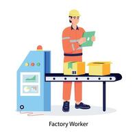 Check out flat illustration of factory worker vector