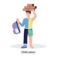 A scalable flat illustration of child labour vector