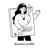 Latest doodle mini illustration of business profile vector