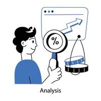 A captivating doodle mini illustration of analysis vector