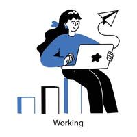 Get a doodle mini illustration of sending data vector