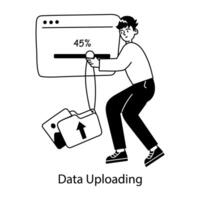 Check out doodle mini illustration of data uploading vector