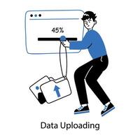 Check out doodle mini illustration of data uploading vector
