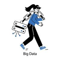 Ready to use doodle mini illustration of big data vector