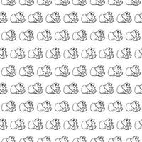 Cat in doodle style. Simple seamless pattern. illustration. vector