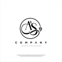 AS Leaf Monogram Branding vector