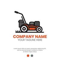 Lawn mower logo design for lawn care service vector