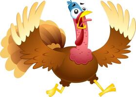 Scared Turkey Cartoon Characters Running vector