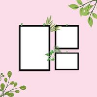 Collage Photo Frame Template Illustration Design, Picture Collage Presentation Frame Element, Photo Frame Isolated, Collage Frame Presentation And Mockup Album And Element. vector