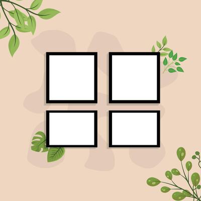 Collage Photo Frame With Wall Background Celebration Event Birthday Photo Frame, Frame Film Isolated, Photo Gallery Illustration Set.