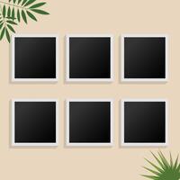 Collage Photo Frame Template Illustration, Picture Collage Presentation Frame With Element, Photo Frame Film Isolated, Photo Gallery Illustration Set. vector
