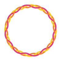 Colorful round Celtic tangled frame isolated on white background. vector