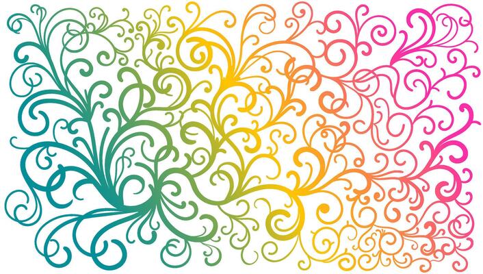 Curly hand drawn pattern, not seamless, curly background isolated on white, banner, card, backdrop