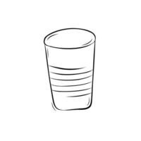 Sketch of a plastic cup in doodle style vector