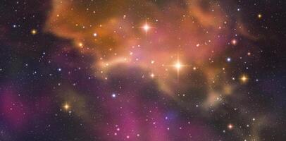 Space background with realistic nebula and shining stars. Magic colorful galaxy with stardust vector