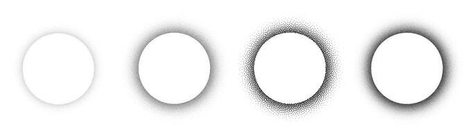Set of stippling round frames. dotted circles vector