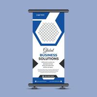 Roll-up Banner Design Global Business Solution vector