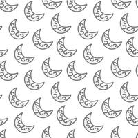Seamless Moon Pattern Background. Moon Pattern Seamless Design. Seamless Background with Moon Pattern. vector