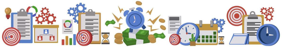 Business Workflow and Productivity Concept Illustration ideal for productivity apps, or educational materials vector