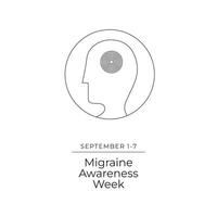 Migraine Awareness Week line art design. eps 10. continuous line. vector