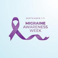 Migraine Awareness Week design template good for celebration. ribbon design template. ribbon . flat design. eps 10. vector