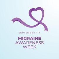 Migraine Awareness Week design template good for celebration. ribbon design template. ribbon . flat design. eps 10. vector