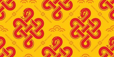 Seamless pattern happy chinese new year 2025 the snake zodiac sign with asian elements paper cut style on color background. vector