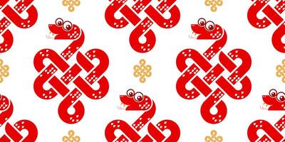 Seamless pattern happy chinese new year 2025 the snake zodiac sign with asian elements paper cut style on color background. vector