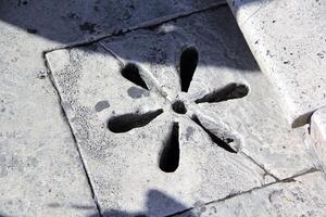 Pantheon Drains to drain water from Open Oculus Hole in the Cupola Ceiling Rome Italy photo
