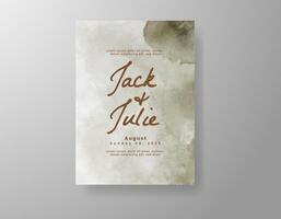 Wedding invitation with abstract watercolor background vector