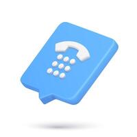 Isometric 3d icon retro telephone handset buttons quick tips cyberspace alert illustration vector