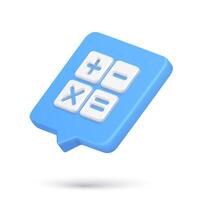 Calculator keyboard elements for counting amount balance 3d icon realistic illustration vector