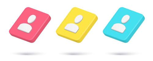 Collection minimalist user member new friend request 3d icon quick tips realistic vector