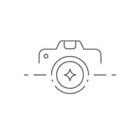 Abstract linear photo camera for multimedia content shooting with flare lens design elements vector